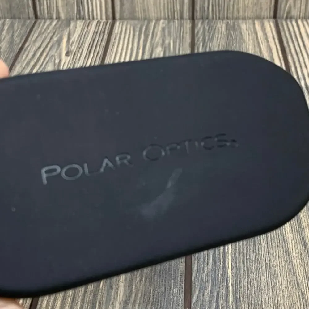 Polar Optics‎ Clip On Sunglasses Black Rectangular Expandable Hard Case